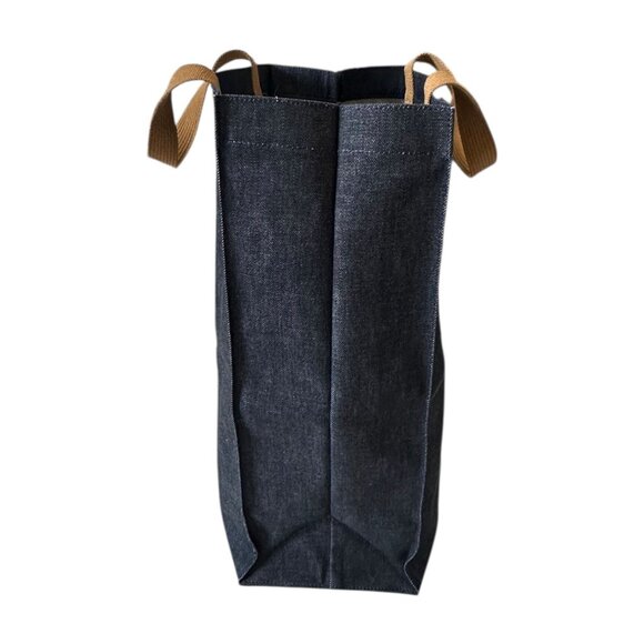 COMME des GARCONS SHIRT Denim Tote Bag Japan S22613 Indigo Tan - Picture 6 of 12